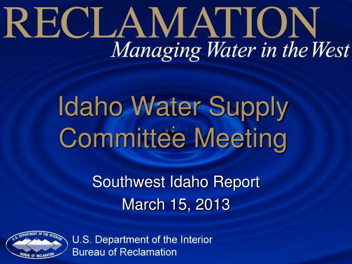 idaho water supply committee meeting