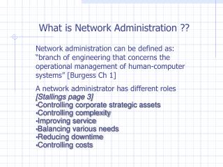 What is Network Administration ??