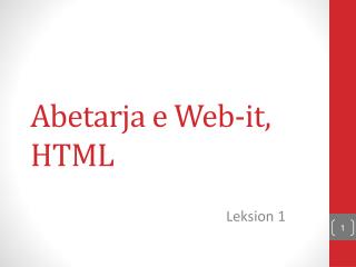Abetarja e Web-it , HTML