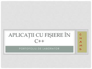 aplica ii cu fi iere n c