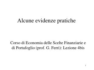 alcune evidenze pratiche