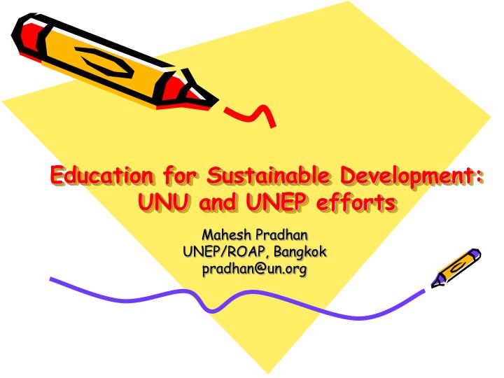 education for sustainable development unu and unep efforts