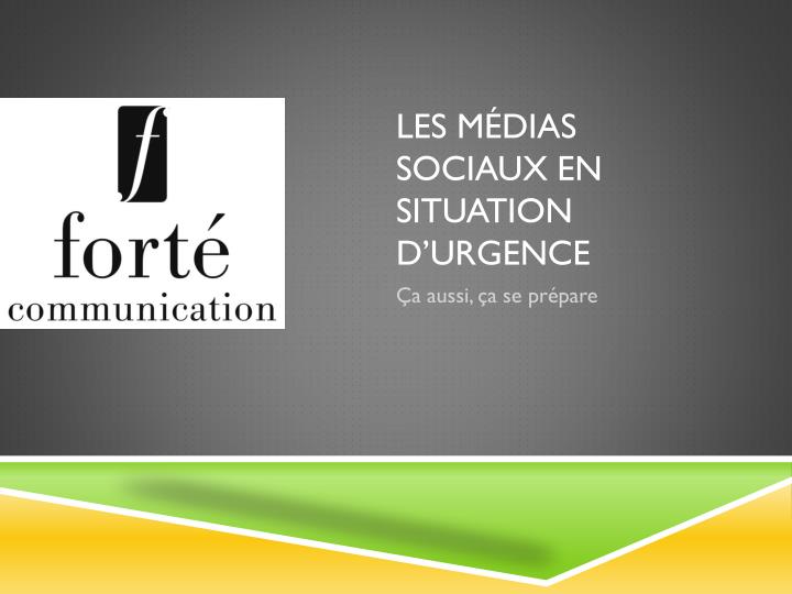 les m dias sociaux en situation d urgence