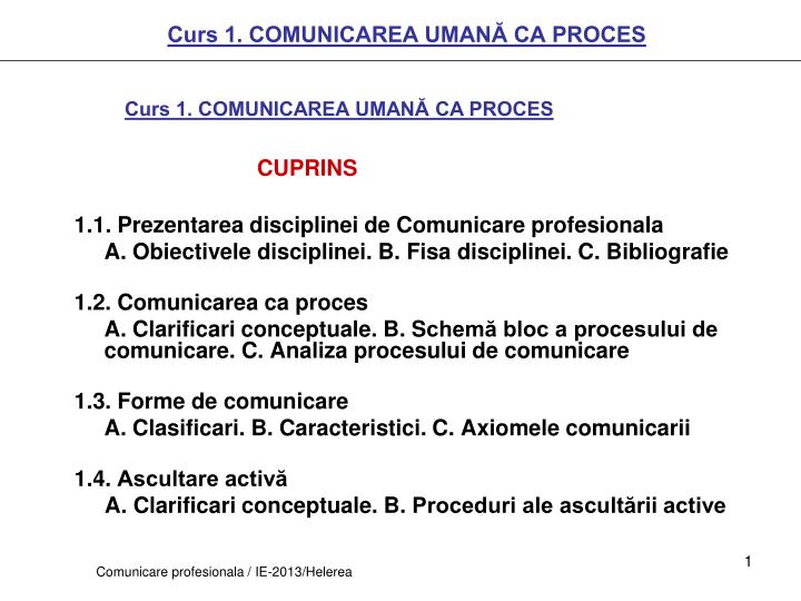 curs 1 comunicarea uman ca proces