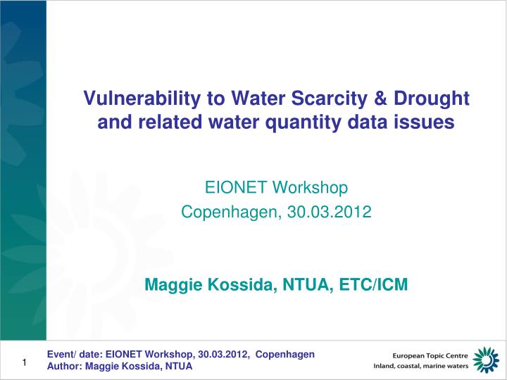 vulnerability to water scarcity drought and related water quantity data issues