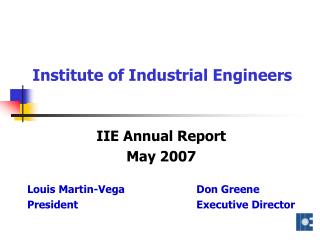 Institute of Industrial Engineers