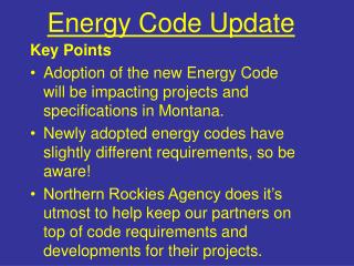 Energy Code Update