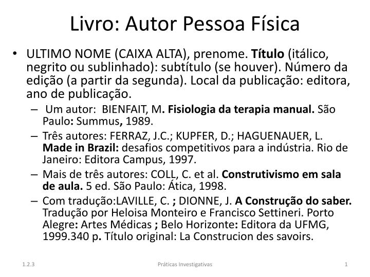 livro autor pessoa f sica