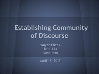 Establishing Community of Discourse
