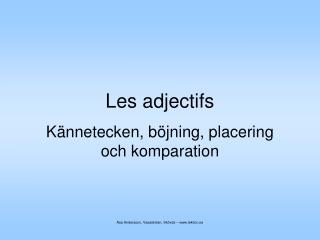 les adjectifs