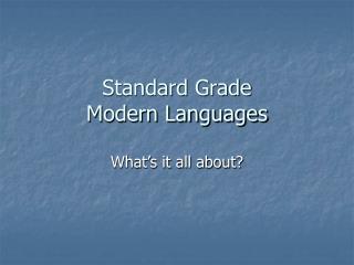 Standard Grade Modern Languages