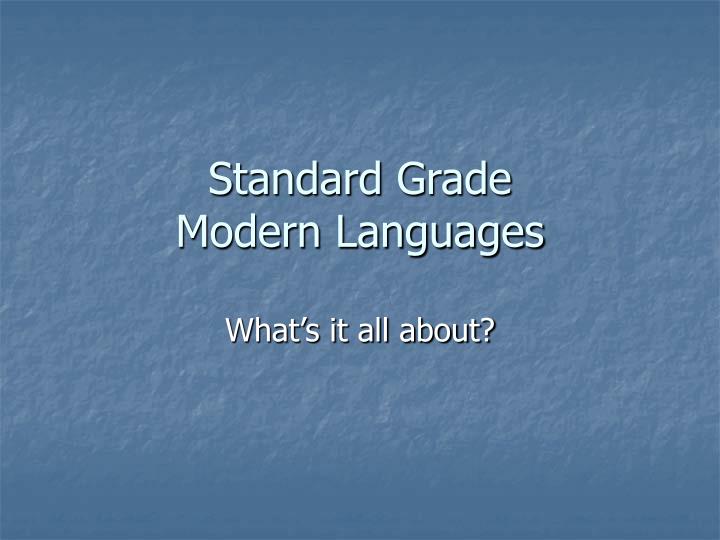 standard grade modern languages