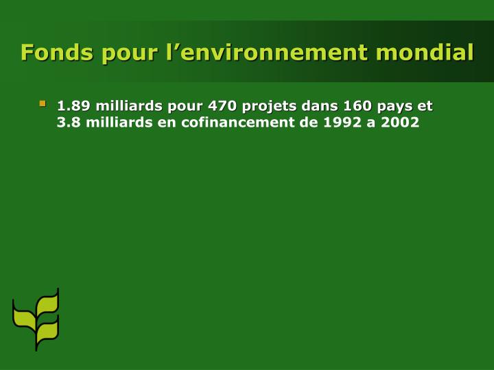 fonds pour l environnement mondial