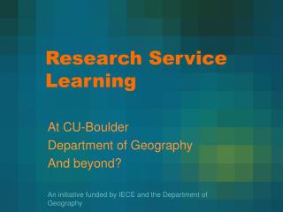Research Service Learning