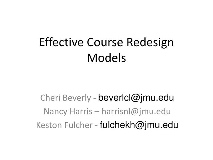 effective course redesign models