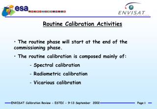 Routine Calibration Activities