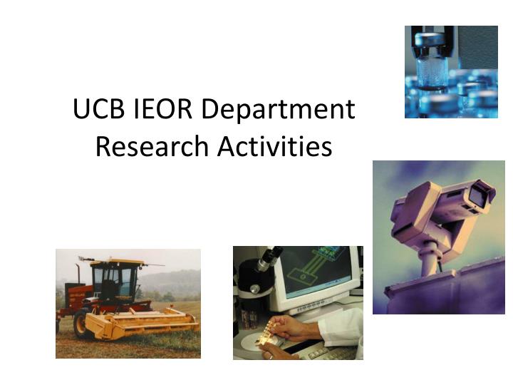 ucb ieor department research activities