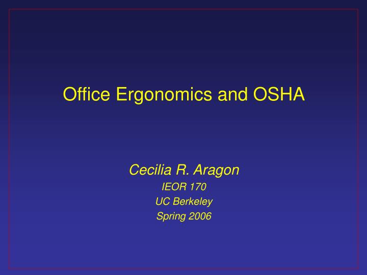office ergonomics and osha