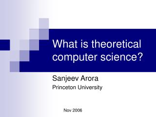 What is theoretical computer science?