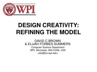 DESIGN CREATIVITY: REFINING THE MODEL