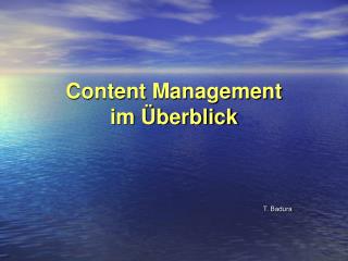 content management im berblick