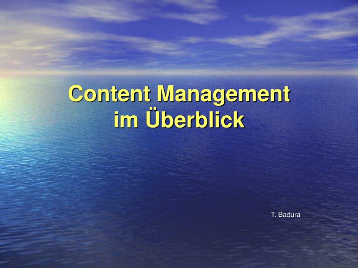 content management im berblick
