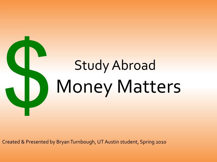 study abroad money matters