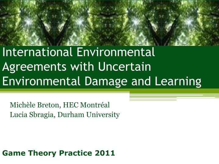 international environmental agreements with uncertain environmental damage and learning