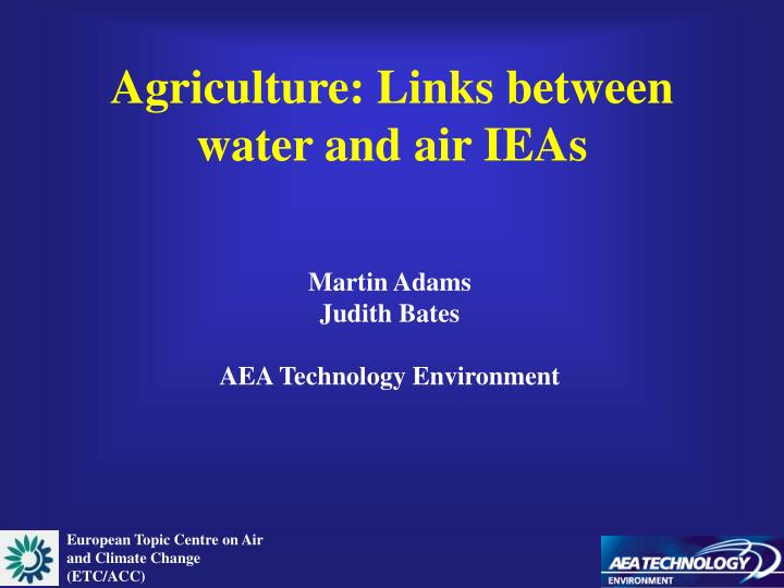 agriculture links between water and air ieas