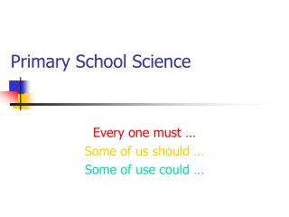 Primary School Science