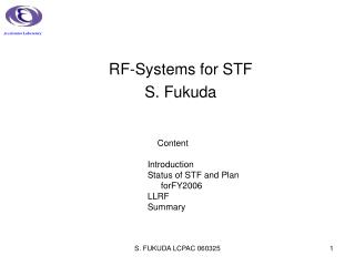 RF-Systems for STF S. Fukuda