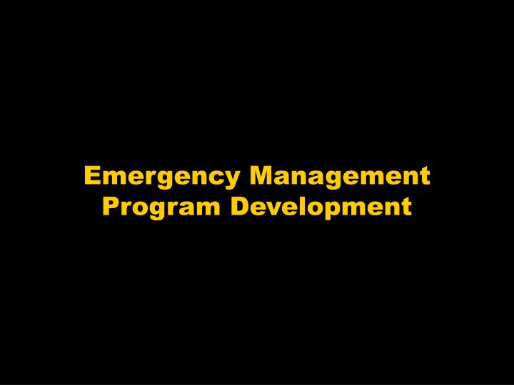 emergency management program development