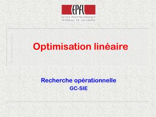optimisation lin aire