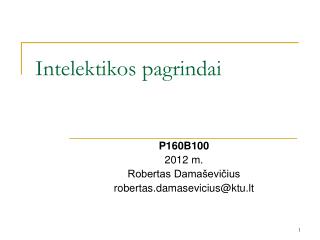 intelektikos pagrindai