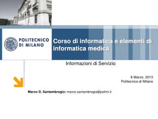 corso di informatica e elementi di informatica medica