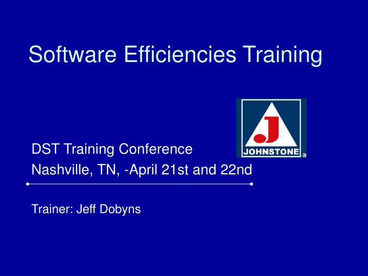 software efficiencies training