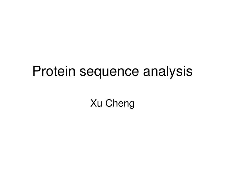 protein sequence analysis