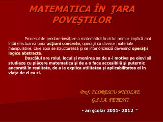 matematica n ara pove til or