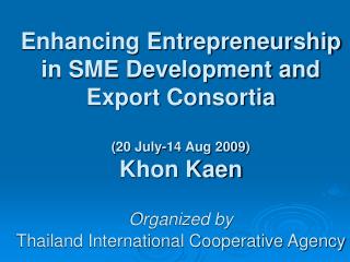National SME Development and Business Clusters