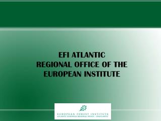 EFI ATLANTIC REGIONAL OFFICE OF THE EUROPEAN INSTITUTE
