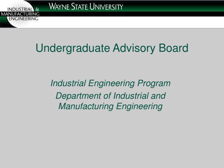 undergraduate advisory board