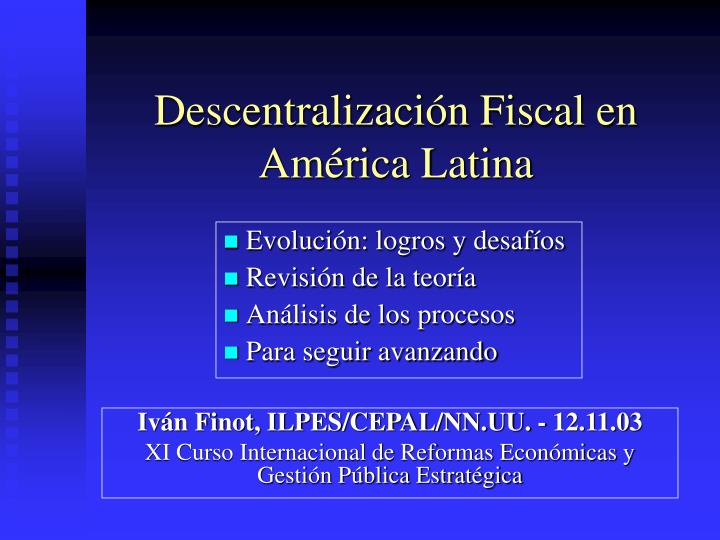 descentralizaci n fiscal en am rica latina