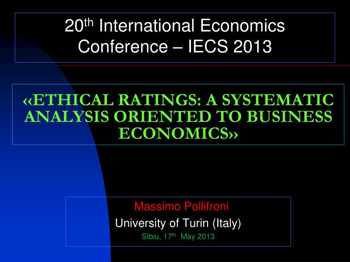 ethical ratings a systematic analysis oriented to business economics