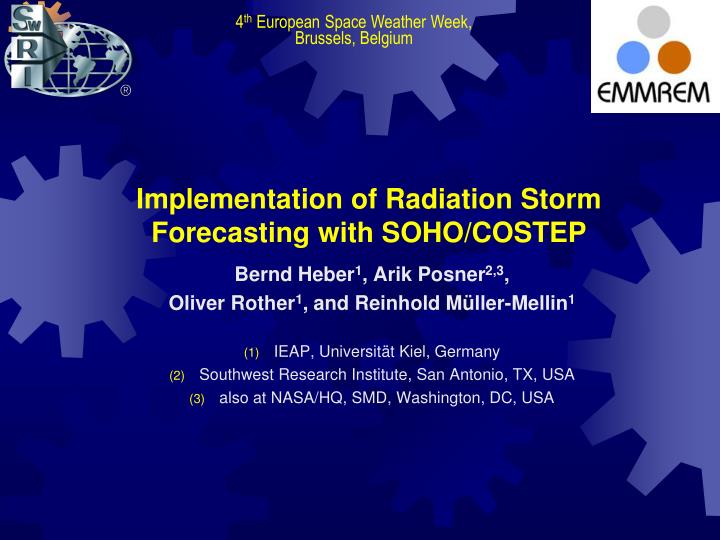 implementation of radiation storm forecasting with soho costep