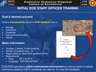Goal &amp; desired outcome achieve interoperability based on EOD standards how to: Manage