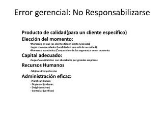 error gerencial no responsabilizarse