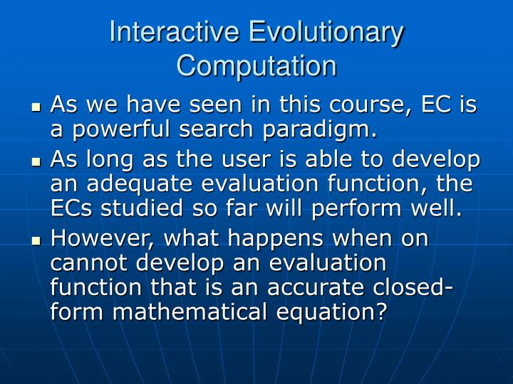 interactive evolutionary computation