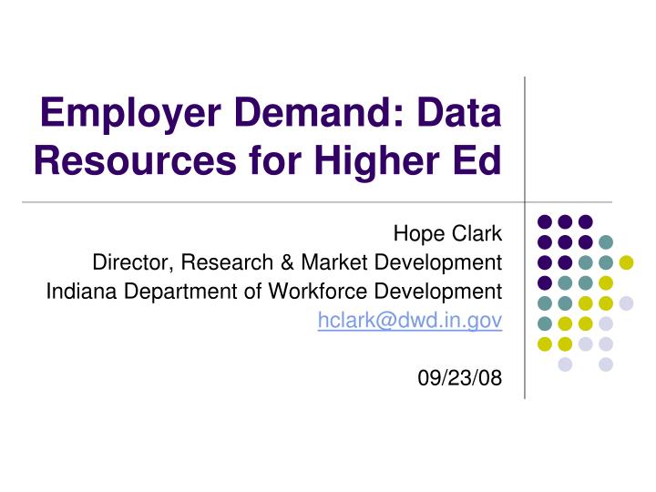 employer demand data resources for higher ed