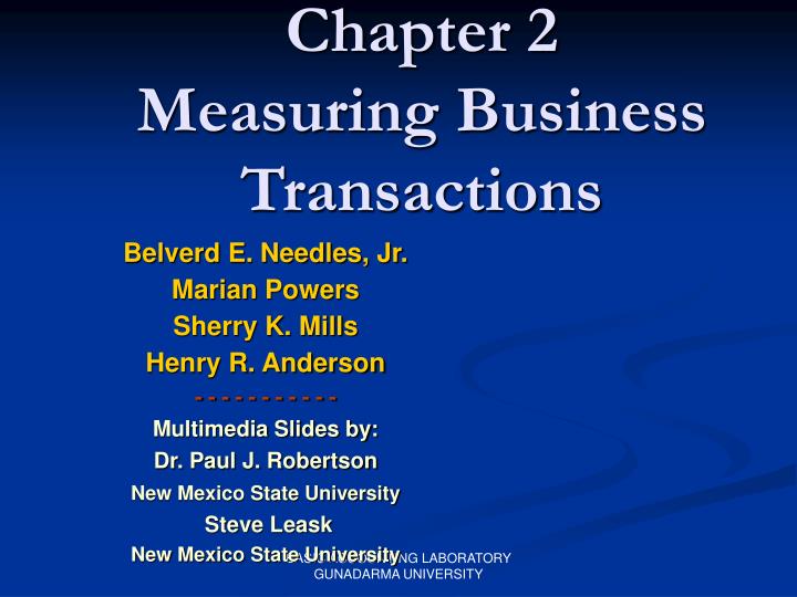 chapter 2 measuring business transactions