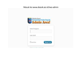 masuk ke www depok go id wp admin